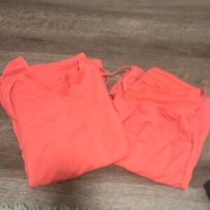 Women's Coral Scrub Set